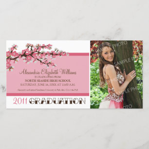 Cherry Blossom Graduation Faire-part (rose)