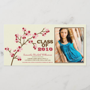 Cherry Blossom Graduation Faire-part (rouge)