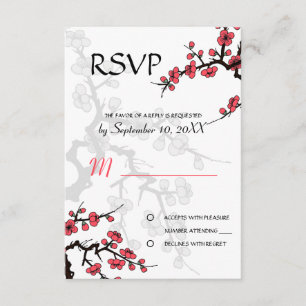Cherry Blossom Oriental invitation RSVP