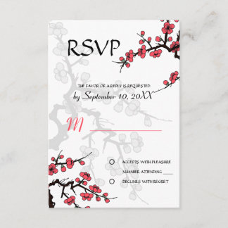 Cherry Blossom Oriental invitation RSVP