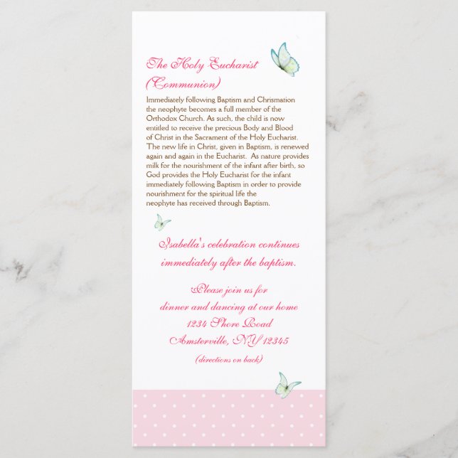 Cherry Blossom Programme de baptême 5/5 (Devant)