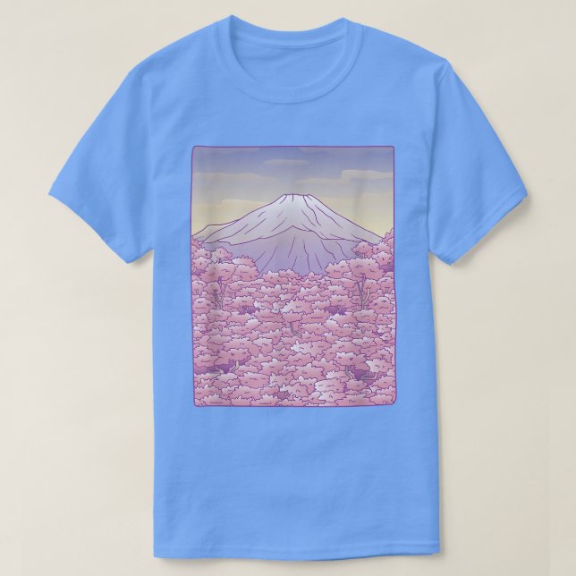 Cherry Blossom Sakura Tree Mt Fuji Japan T-Shirt (Design devant)