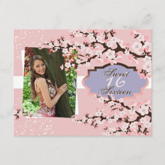 Cherry Blossom Sweet 16 Anniversaire Invitation