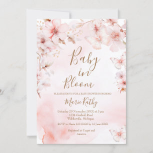 Cherry Blossoms Baby in Bloom Invitation