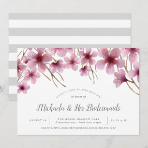 Cherry Blossoms Bridesmaitres Brunch Invitation