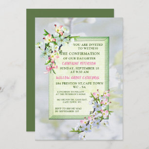 Cherry Blossoms Confirmation Invitation