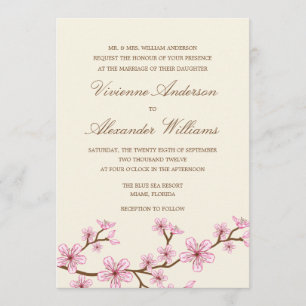 CHERRY BLOSSOMS   FAIRE-PART DE MARIAGE