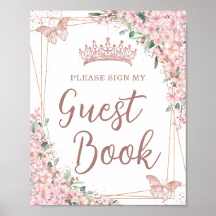 Cherry Blossoms Rose Gold Quinceañera Livre d'or
