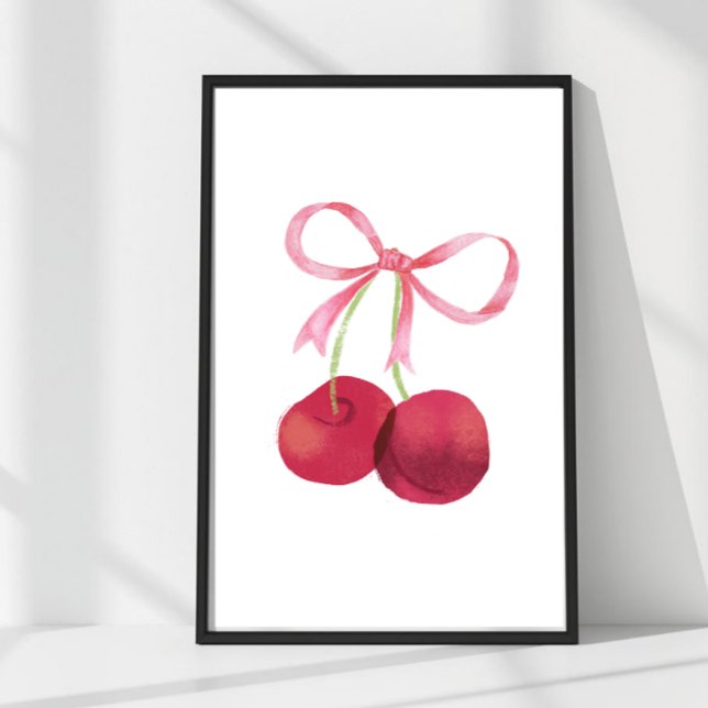 Cherry & Bow – Œuvre d'art – Affiche 16x24, nurser (Mix & match sizes: Cherry & Bow wall art in 24x36, 16x24, 12x18, 8x12 & 4x6.)