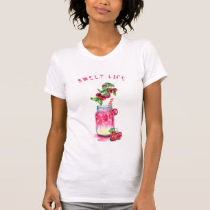 Cherry Cool Boire Funny Party T-shirt personnalisé