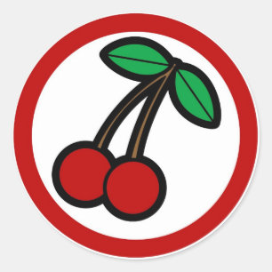 Cherry flaveur cercle visuel autocollant étiquette