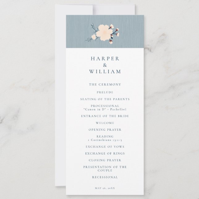 Cherry fleur japandi programme de mariage (Devant)