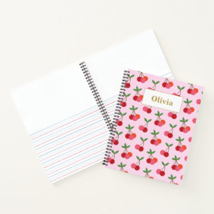 Cherry Fruit Motif Personnalisé Journal d'histoire