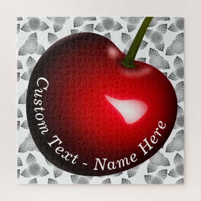 Cherry Jigsaw Puzzle cadeau - Nom de texte personn (Vertical)