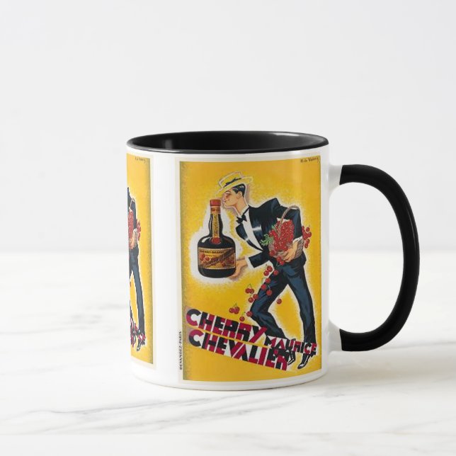 Cherry Maurice Chevalier Mug Étiquette Vintage (Droite)