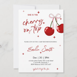 Cherry on Top Baby shower Invitation