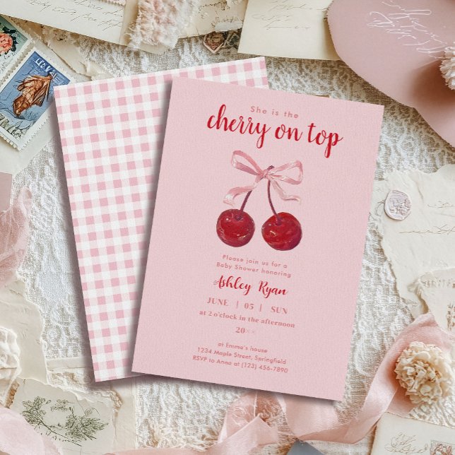 Cherry on Top Baby Shower Invitation (Créateur téléchargé)