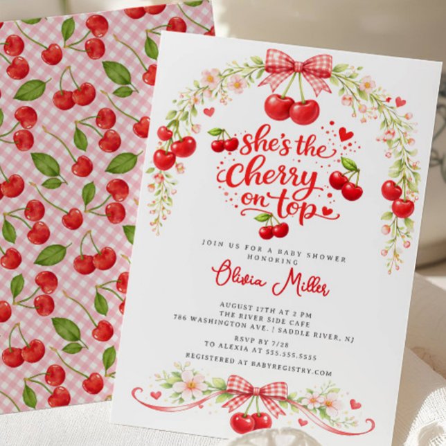 Cherry on Top Baby Shower Invitation (Créateur téléchargé)