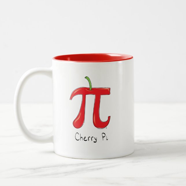 Cherry Pi Cute Math Pi Day Café Mug (Gauche)