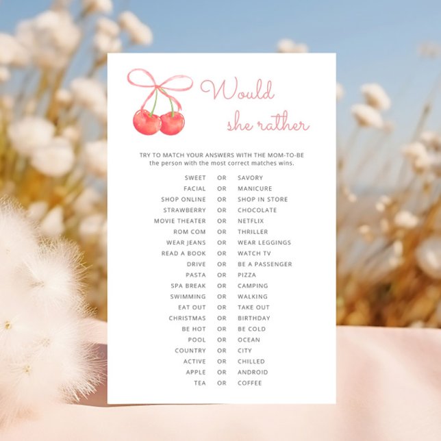 Cherry Pink Ribbon Baby shower préférerait-elle (Créateur téléchargé)