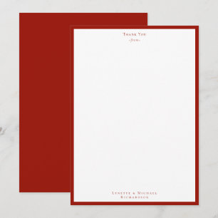 Cherry Red Classic Bordure Carte de remerciements 