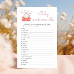 Cherry rose Ruban Baby shower Mot Jeu