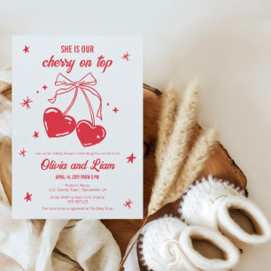 Cherry sur le Baby shower supérieur Invitation