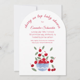 Cherry Thème Aquarelle Baby shower Invitation