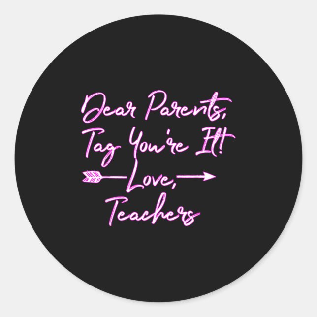 Chers parents, étiquette Vous êtes C'est drôle Cad (Devant)