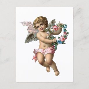 Cherub Angel Noël Carte postale Vintage