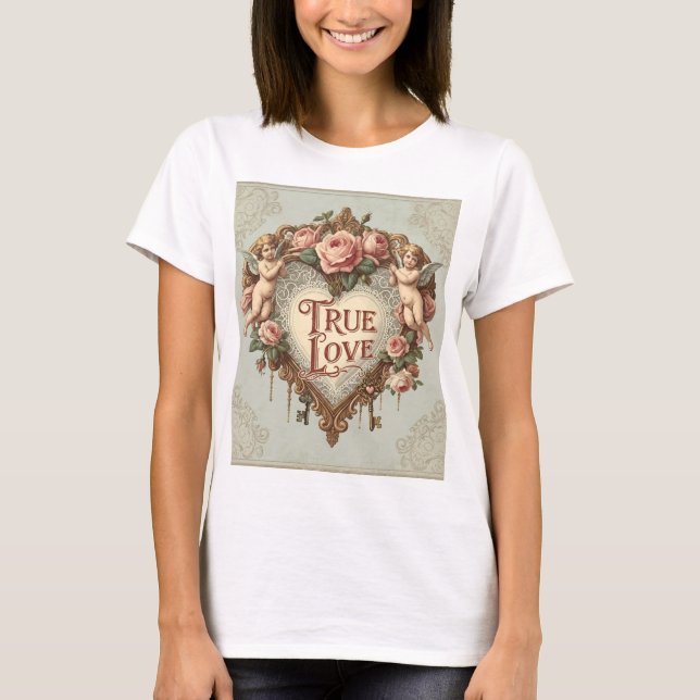 Cherub et T-shirt fleuri vintage "True Love" (Devant)