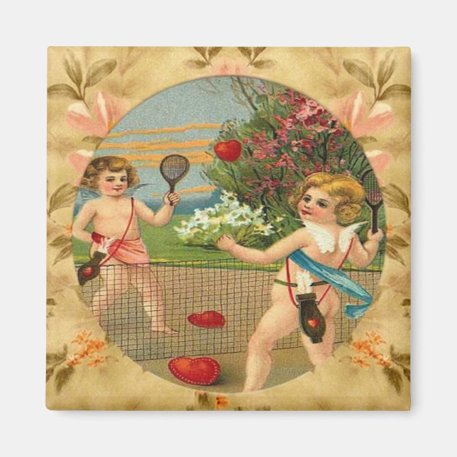 Cherubs Sportifs Design Vintage Magnet personnalis (Devant)