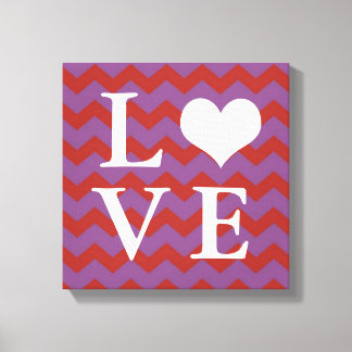 Chervon Coeur rouge motif amour toile murale