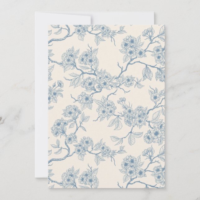 Chery blossom branches in blue and off white (Devant)