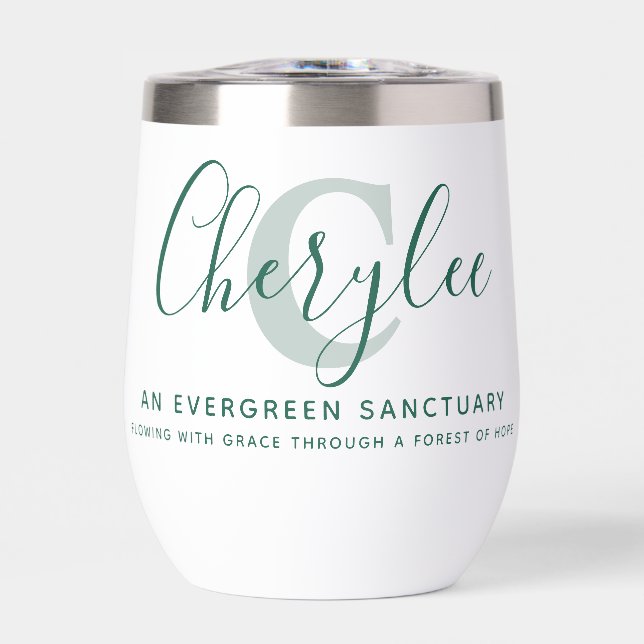 Cherylee name meaning and monogram green text (Avant)