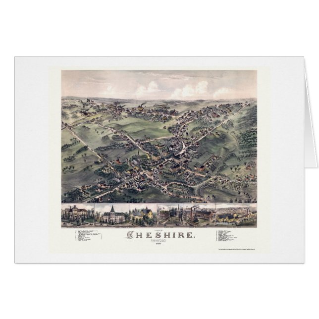 Chesire, carte panoramique de CT - 1882 (Devant horizontal)