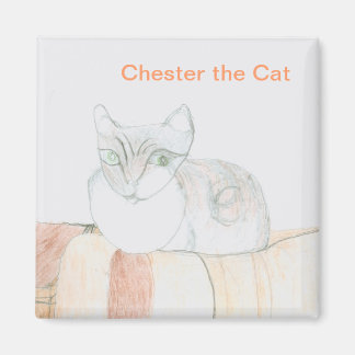 Chester le chat - Magnet Carré