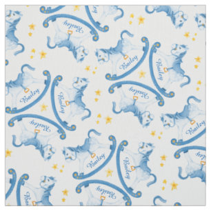 Cheval à roche bleu garçons nom tissu de pépinière