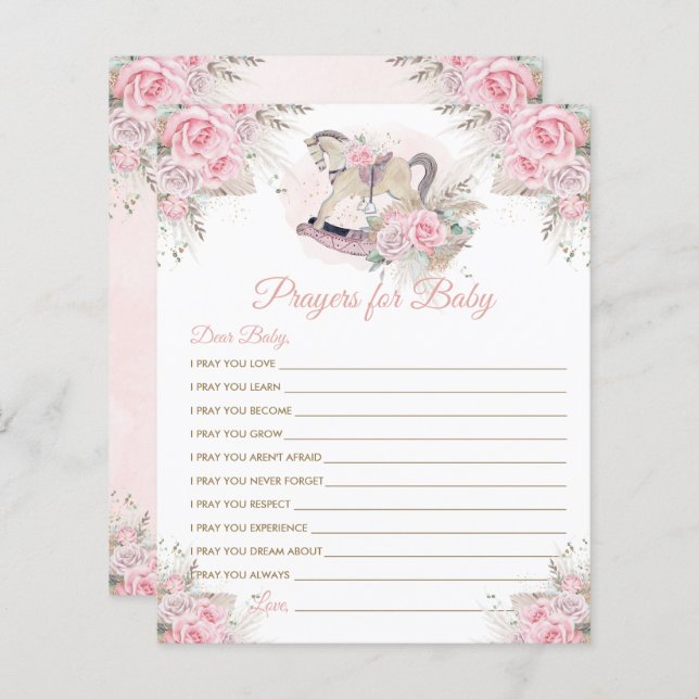 Cheval à rocher Pampas rose Prières en herbe pour  (Devant / Derrière)