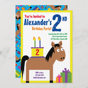 Cheval Animal Enfant's Birthday Party Invitations