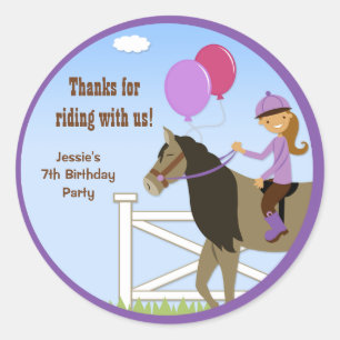 Cheval Anniversaire Fête Favoriser Stickers