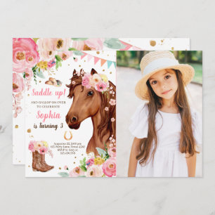 Cheval Anniversaire Invitation fille fille fille r