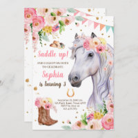 Cheval Anniversaire Invitation fille fille fille r