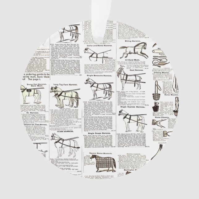 Cheval Antique Publicité Journal Art (devant)