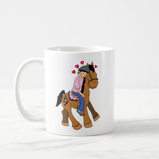 Cheval Appy Rider avec Chemise Rose - Mug (Gauche)