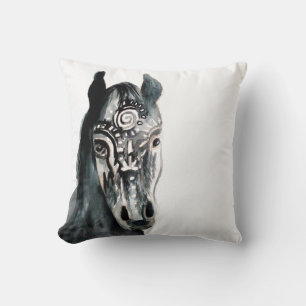 Cheval Aquarelle Coussin Art