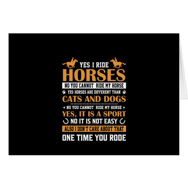 Cheval Art Oui I Ride Chevaux (Devant horizontal)