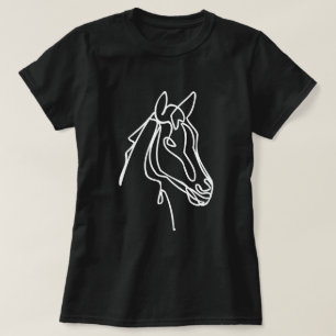 Cheval artistique tirant t-shirt noir pour femmes