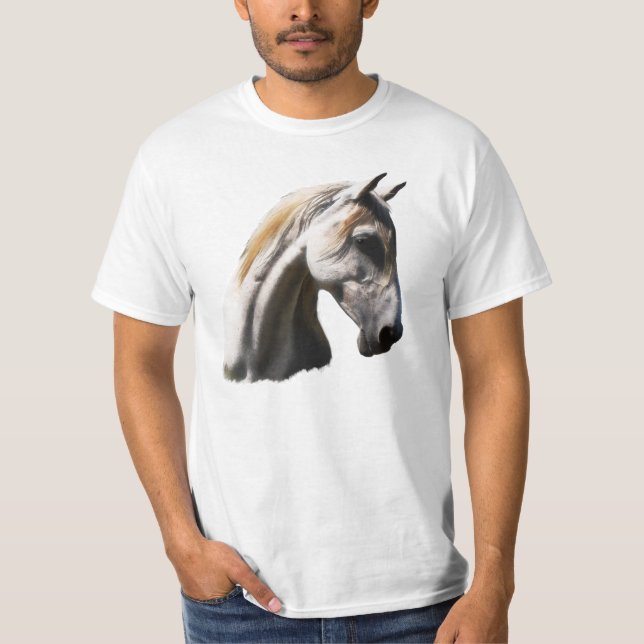 Cheval Blanc Equine Art T-shirt animal amoureux (Devant)