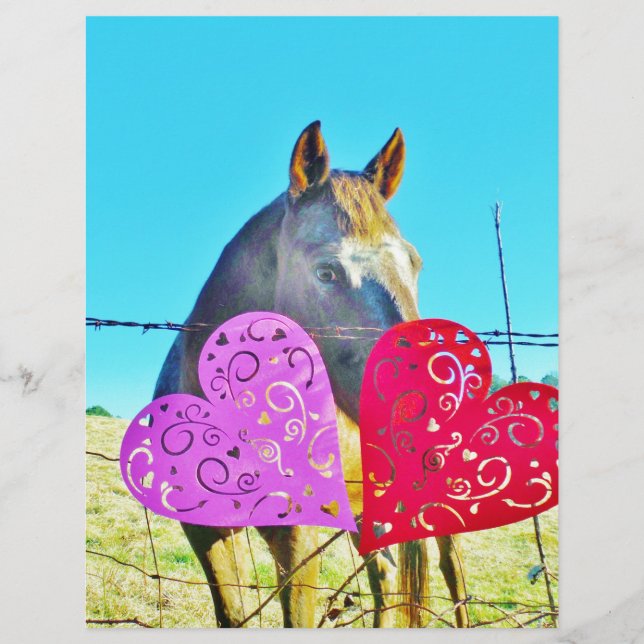 Cheval blanc et Brown Valentine Coeurs (Devant)